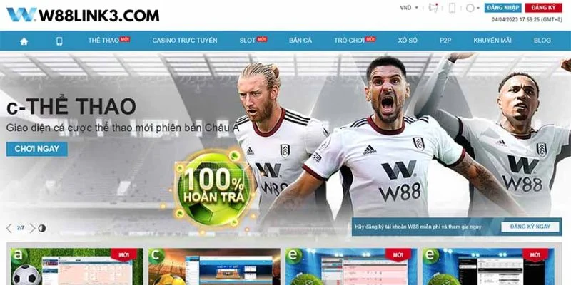 Sảnh cược thể thao đầy bùng nổ của nhà cái W88.