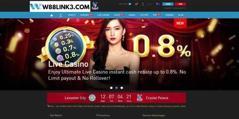 Sân chơi Casino Live tại W88 hấp dẫn với hàng ngàn bàn cược. 